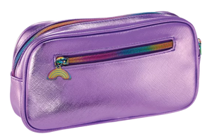 Purple Metallic Small Cosmetic Bag-Kidding Around NYC
