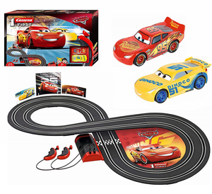 Carrera First Disney/Pixar Cars 3 - Slot Car Race Track - Includes 2 Cars: Lightning Mcqueen And Dinoco Cruz - Battery-Powered Beginner Racing Set For Kids Ages 3 Years And Up-Kidding Around NYC